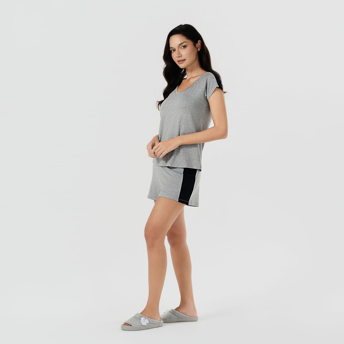 06 06 0006 Pijama Anna Mescla Preto 009